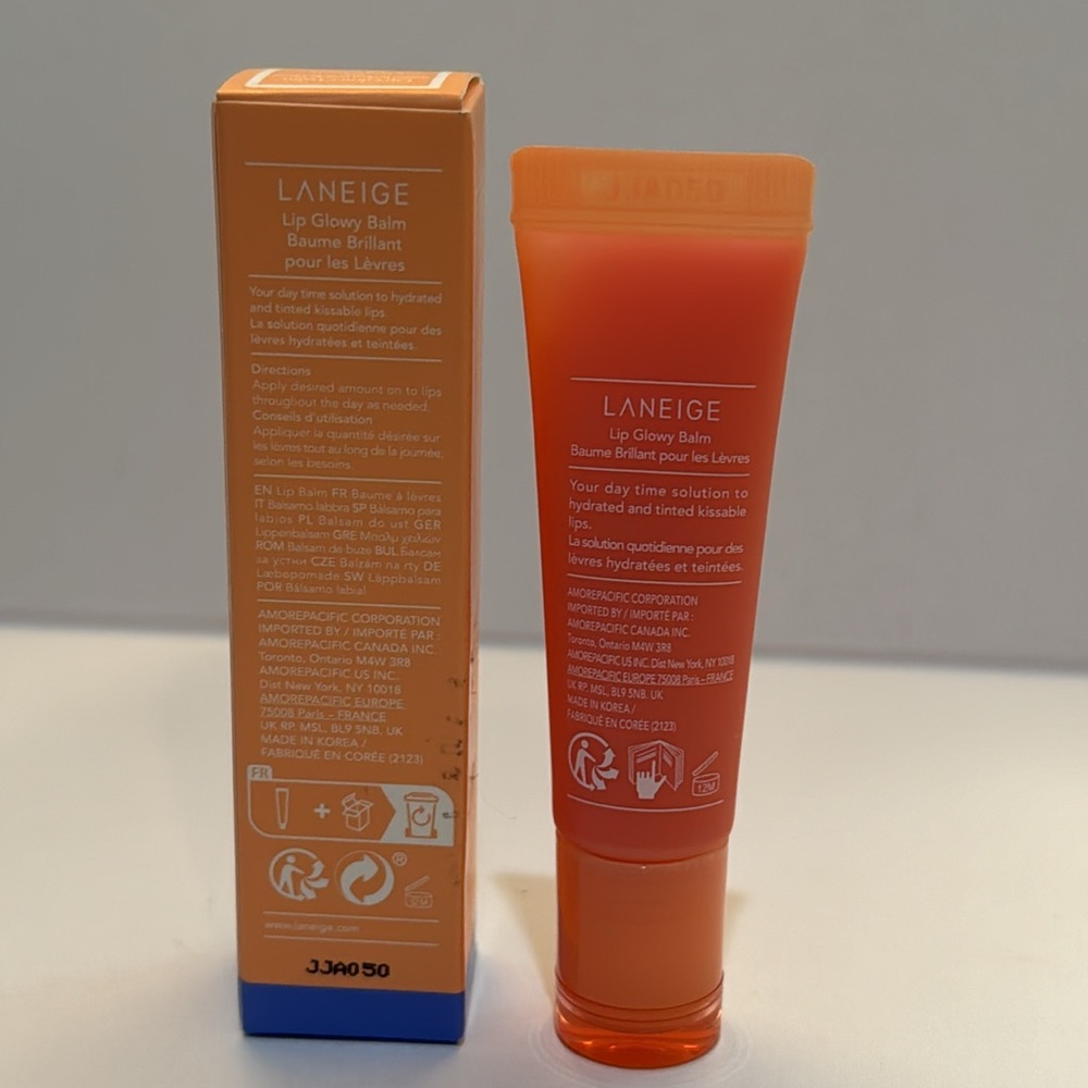 LANEIGE LIP GLOWY BALM In GRAPEFRUIT Full Size 0.35 Oz. NEW IN BOX! - Picture 3 of 11